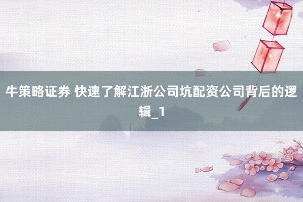 牛策略证券 快速了解江浙公司坑配资公司背后的逻辑_1