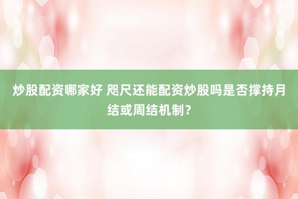 炒股配资哪家好 咫尺还能配资炒股吗是否撑持月结或周结机制？